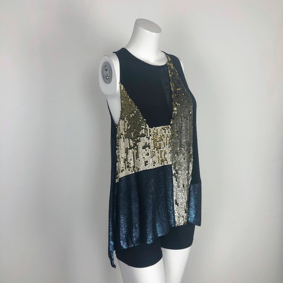 Aritzia Tops - Wilfred Aritzia Silk Tunic Tank Mini Dress Sequin